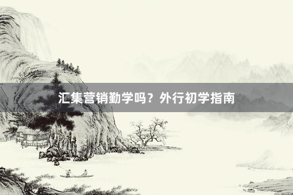 汇集营销勤学吗？外行初学指南